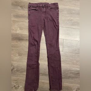 EUC Rag & Bone Skinny jeans in distressed wine.
